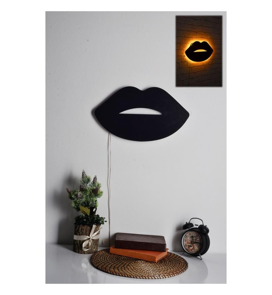 Illuminazione decorativa a LED, base in MDF gialla e nera, strisce LED da 60 LED/m