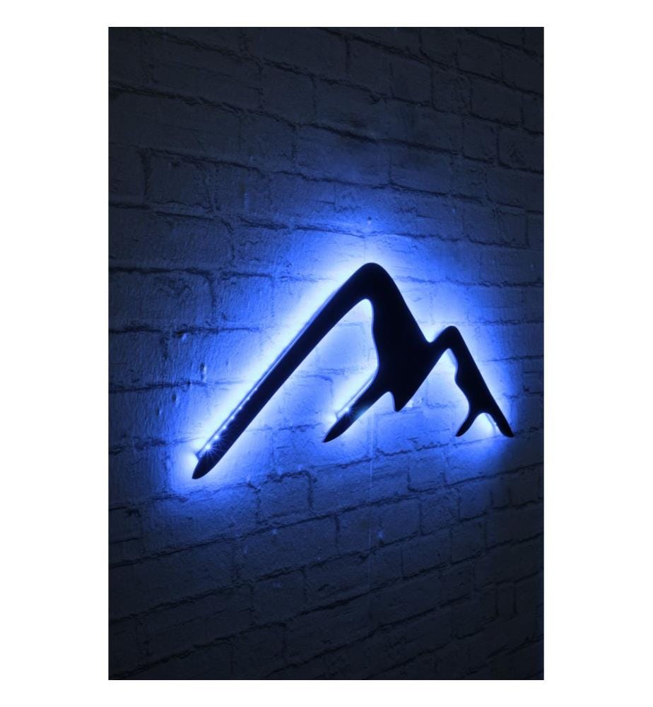 Illuminazione decorativa a LED, base in MDF blu e nero, strisce LED da 60 LED/m