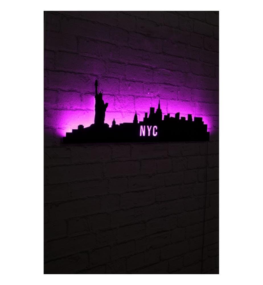 Éclairage décoratif à LED, rose, socle en MDF noir, 60 LEDs/m de bande LED