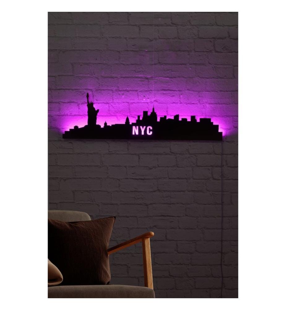 Éclairage décoratif à LED, rose, socle en MDF noir, 60 LEDs/m de bande LED