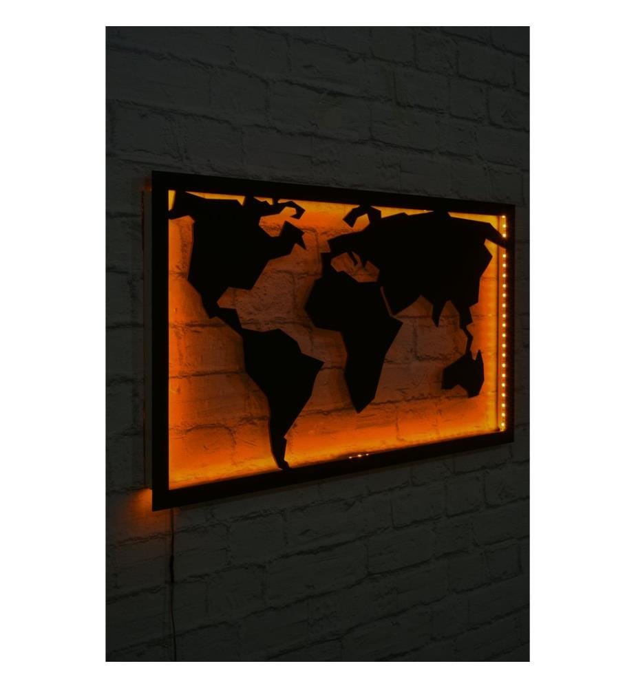 Illuminazione decorativa a LED, base in MDF gialla e nera, strisce LED da 60 LED/m