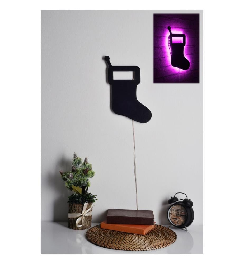 Éclairage décoratif à LED, rose, socle en MDF noir, 60 LEDs/m de bande LED