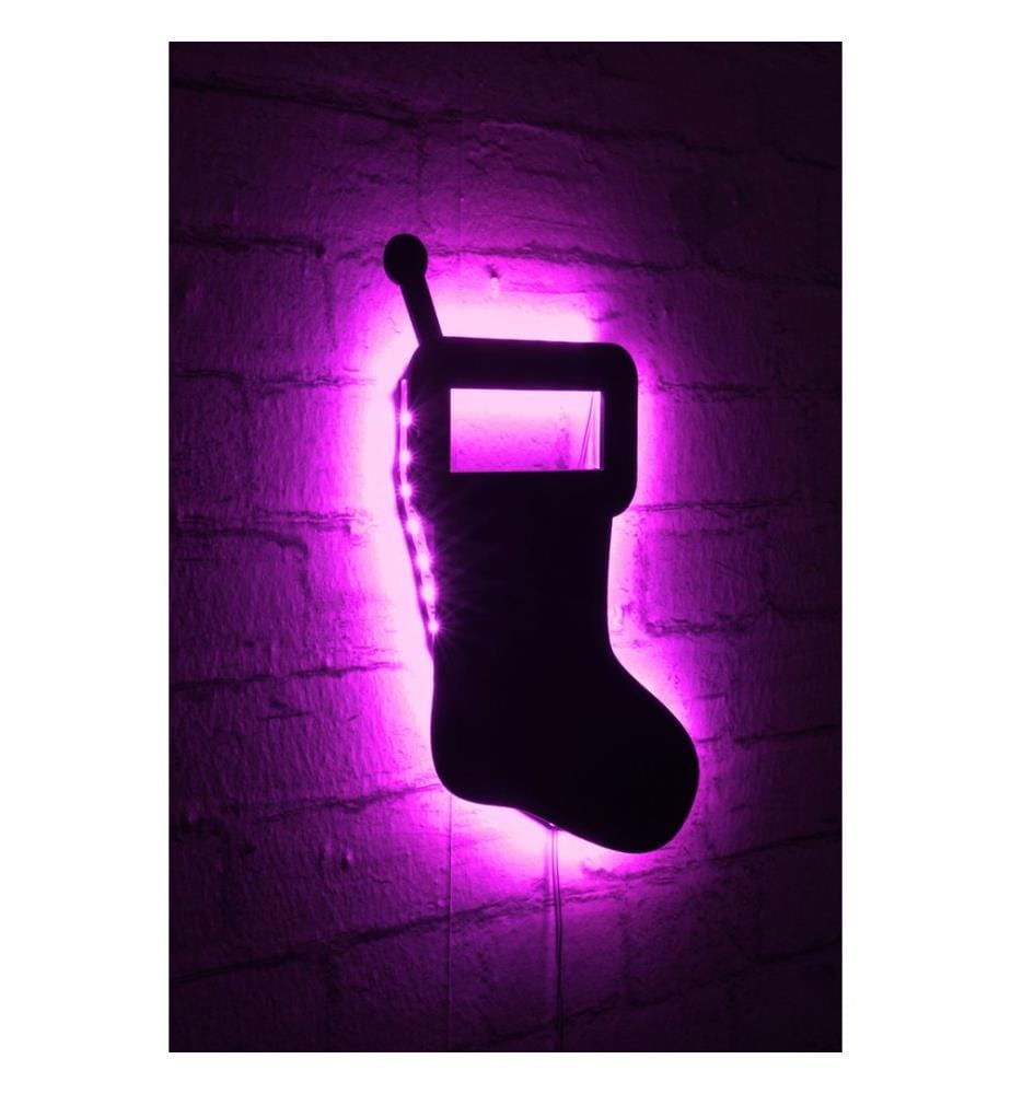 Éclairage décoratif à LED, rose, socle en MDF noir, 60 LEDs/m de bande LED