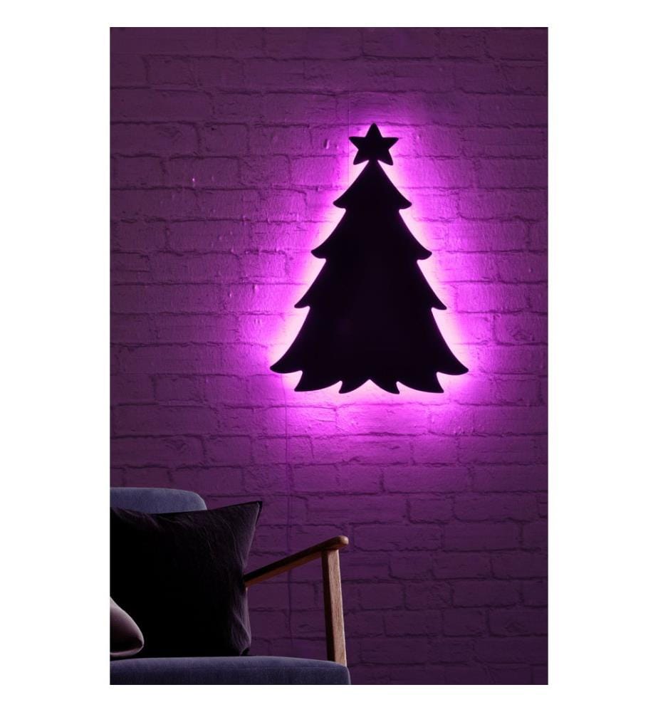 Éclairage décoratif à LED, rose, socle en MDF noir, 60 LEDs/m de bande LED