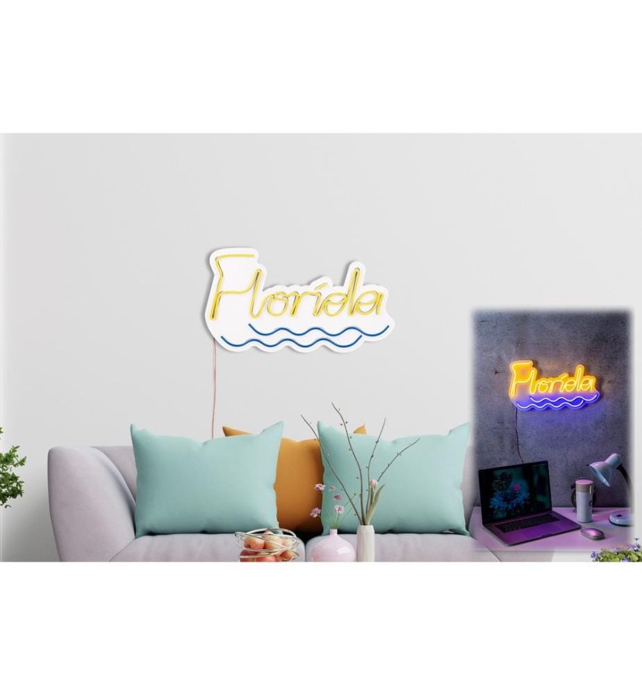 Éclairage décoratif à LED en plastique, jaune, bleu, bandes de néon flexibles, tension d'alimentation 12 V