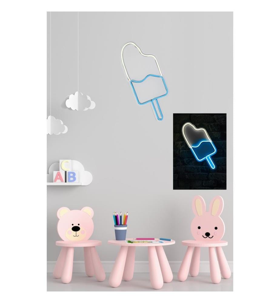 Illuminazione decorativa a LED in plastica, strisce al neon flessibili bianche e blu, tensione di esercizio 12 V CC
