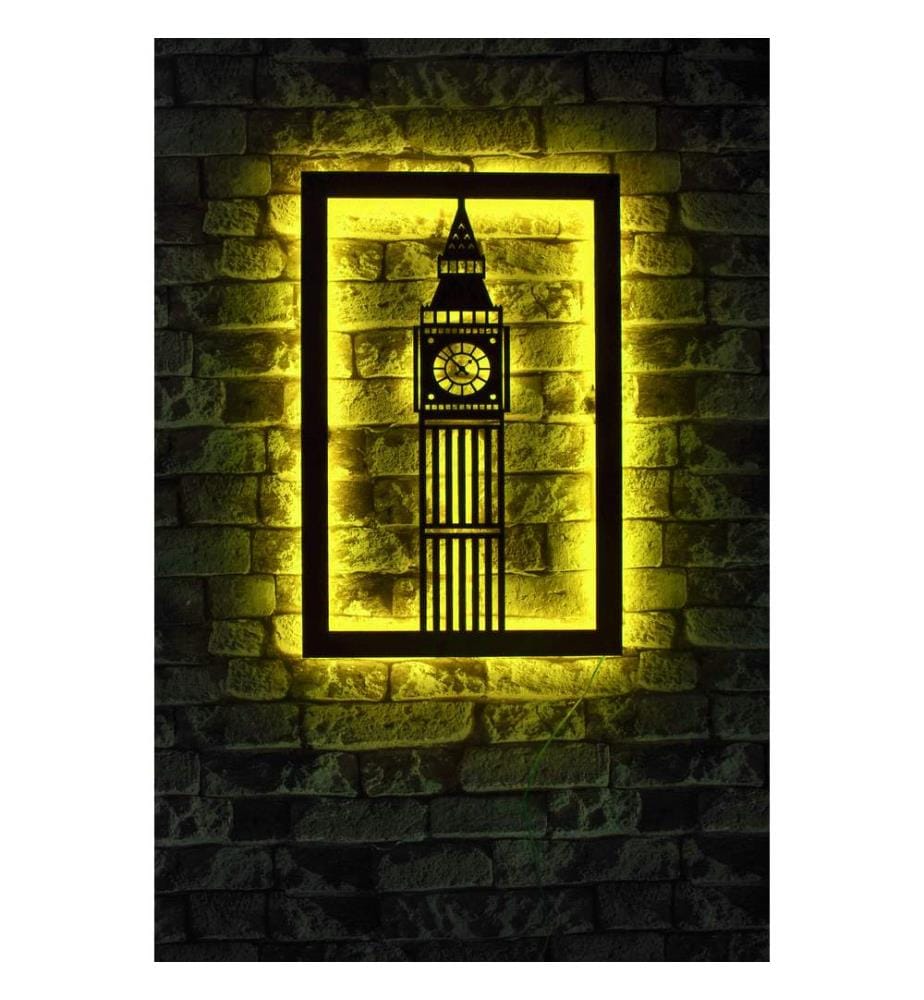 Illuminazione decorativa a LED, base in MDF gialla e nera, strisce LED da 60 LED/m