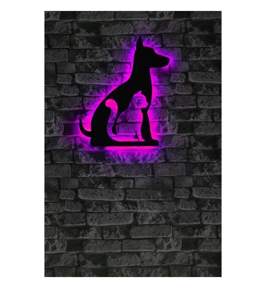 Éclairage décoratif à LED, rose, socle en MDF noir, 60 LEDs/m de bande LED