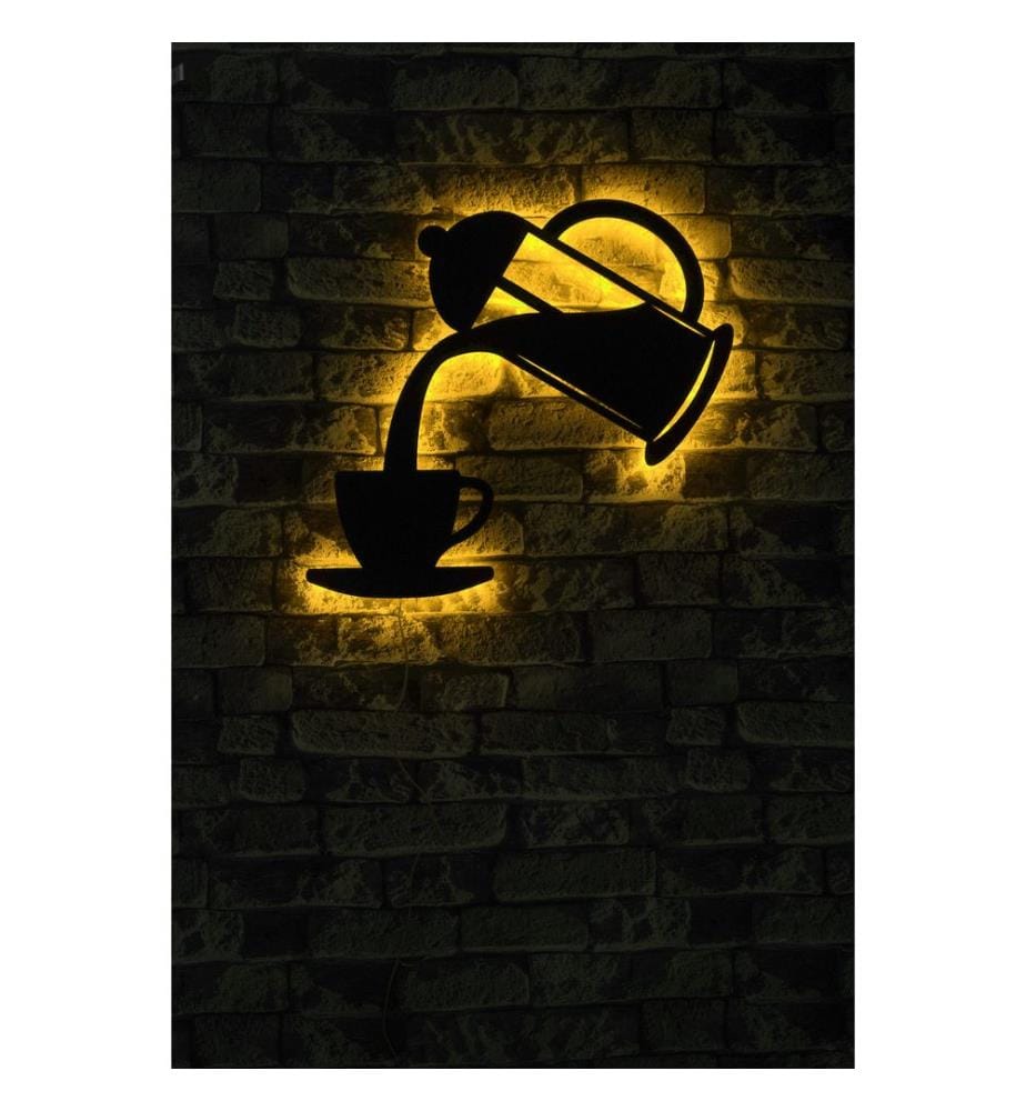 Illuminazione decorativa a LED, base in MDF gialla e nera, strisce LED da 60 LED/m