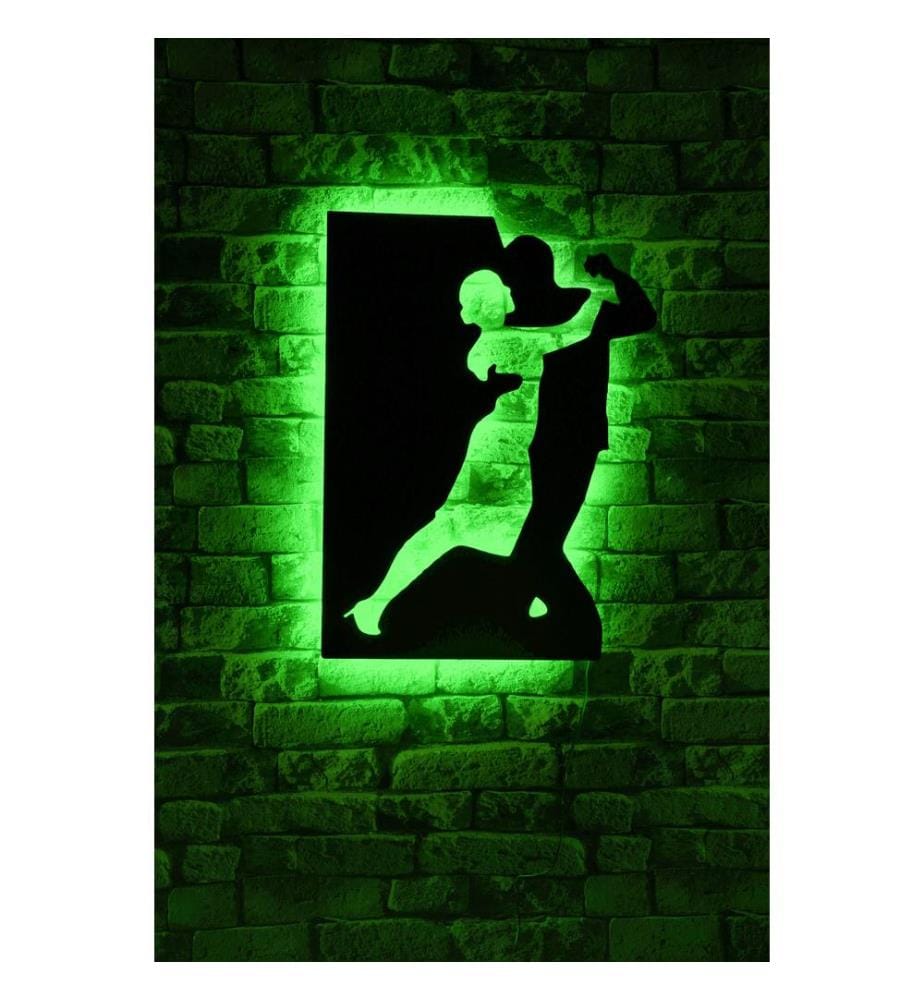 Illuminazione decorativa a LED, base in MDF verde e nero, strisce LED da 60 LED/m