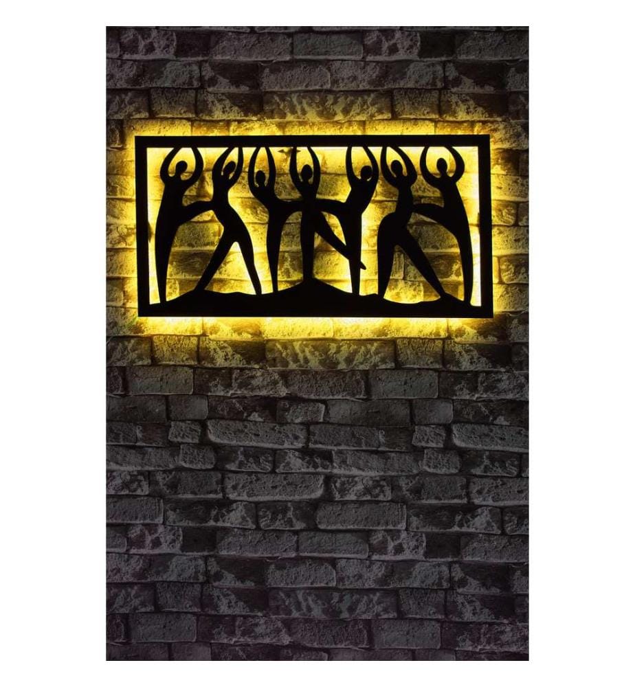 Illuminazione decorativa a LED, base in MDF gialla e nera, strisce LED da 60 LED/m