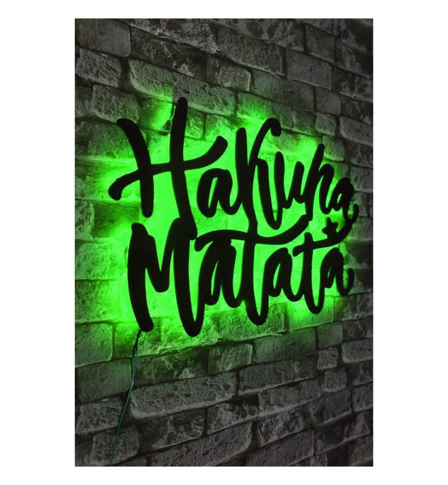 Illuminazione decorativa a LED, base in MDF verde e nero, strisce LED da 60 LED/m