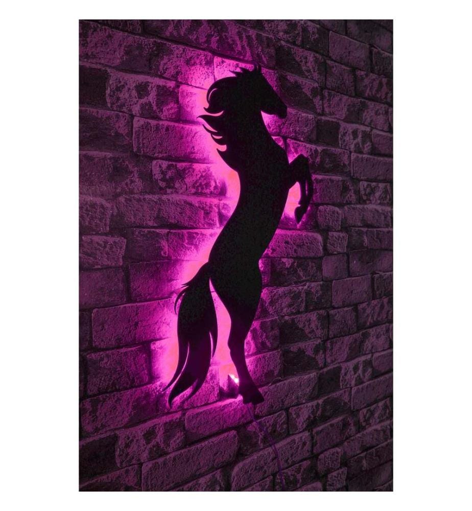 Éclairage décoratif à LED, rose, socle en MDF noir, 60 LEDs/m de bande LED