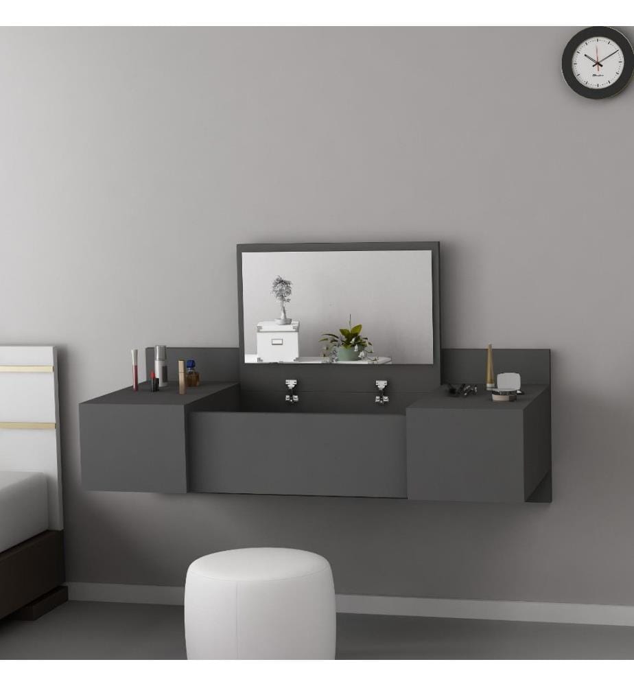 Table de maquillage, Anthracite, panneau de particules mélaminé