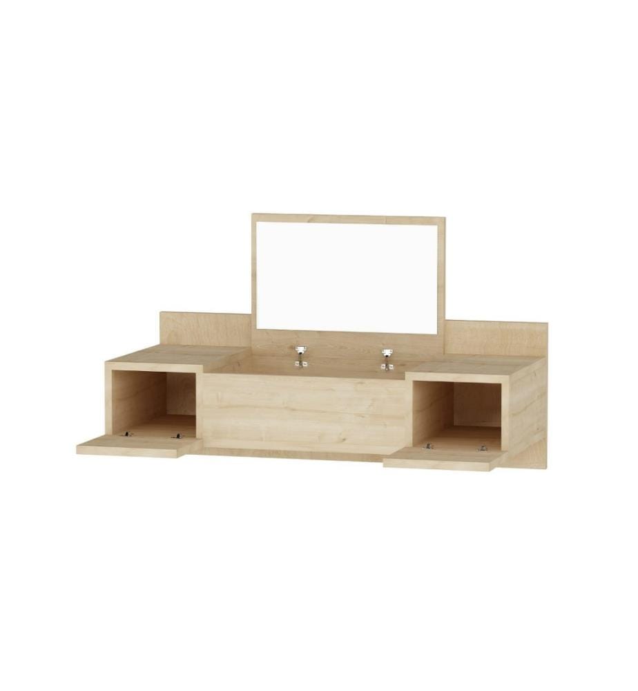 Table de maquillage, chêne saphir, panneau de particules mélaminé