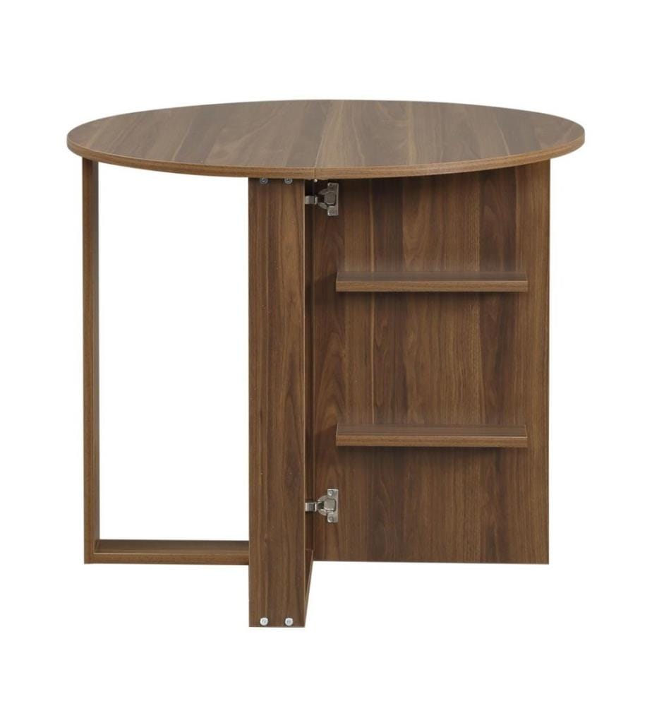 Table pliante, noyer, panneau de particules mélaminé