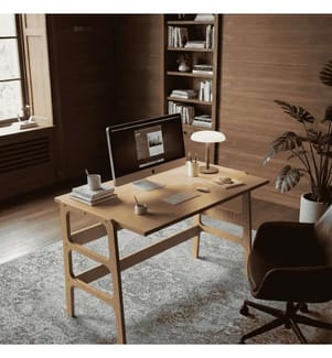 Schreibtisch, 100 % Hornbuchen-Sperrholz, Teak