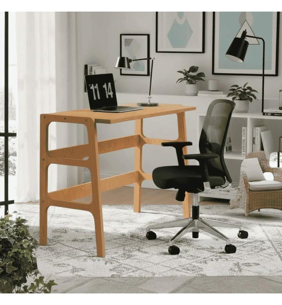 Schreibtisch, 100 % Hornbuchen-Sperrholz, Teak