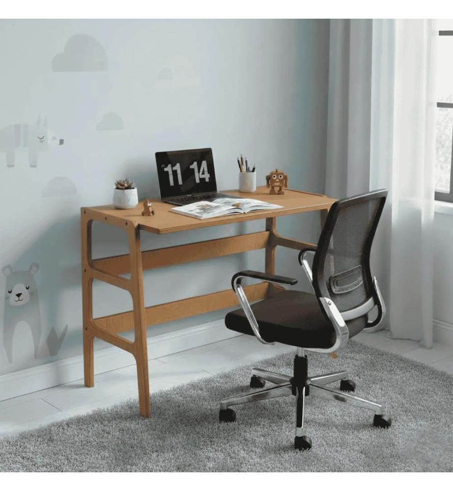 Schreibtisch, 100 % Hornbuchen-Sperrholz, Teak