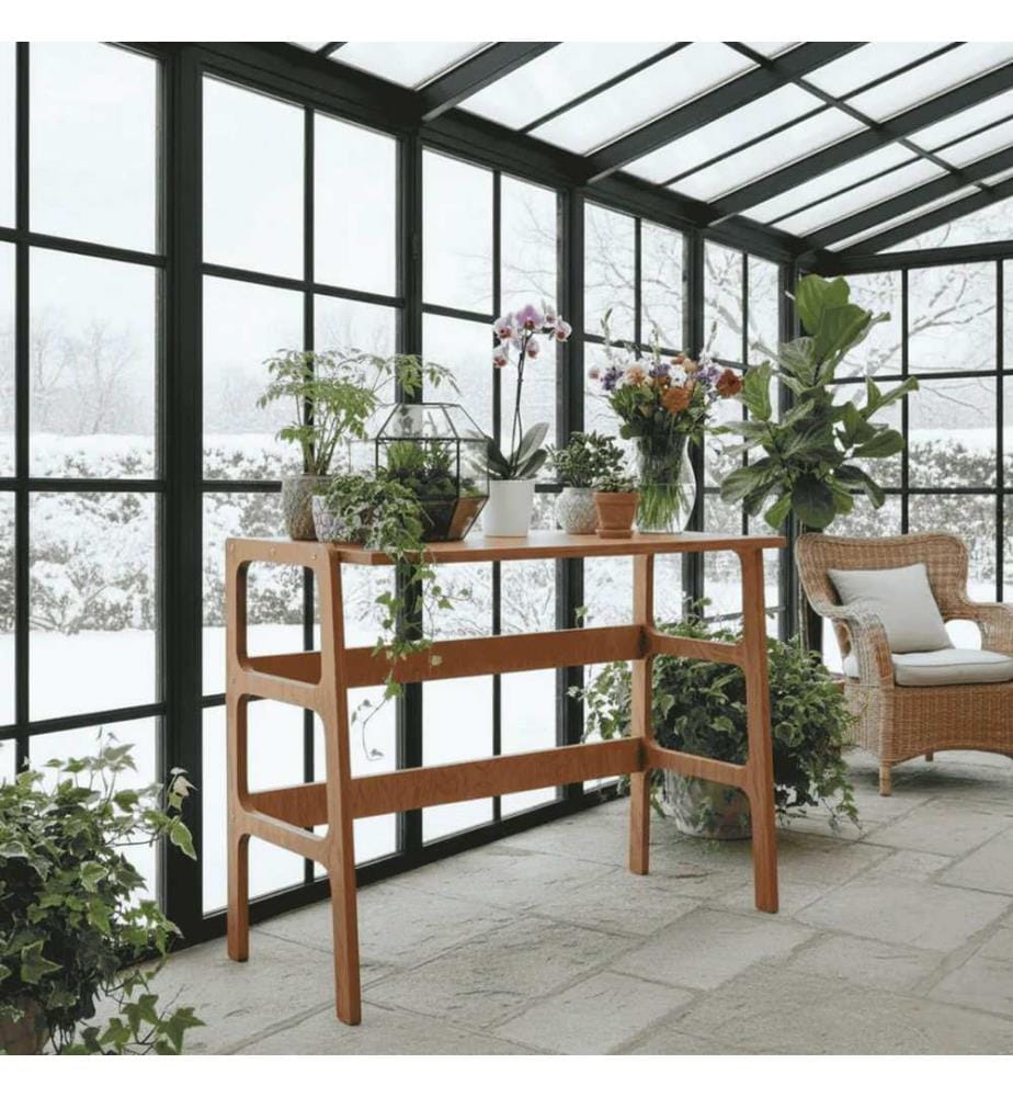 Schreibtisch, 100 % Hornbuchen-Sperrholz, Teak