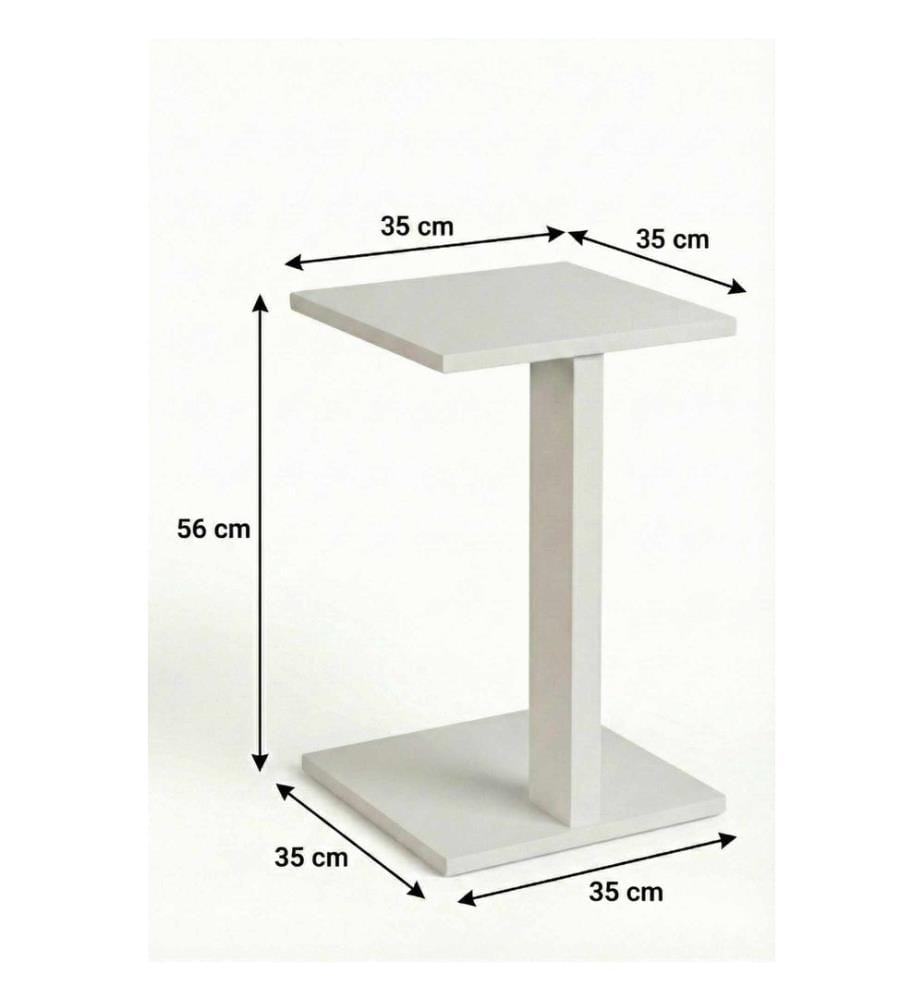 Beistelltisch, 100 % melaminbeschichtete Spanplatte, Weiss