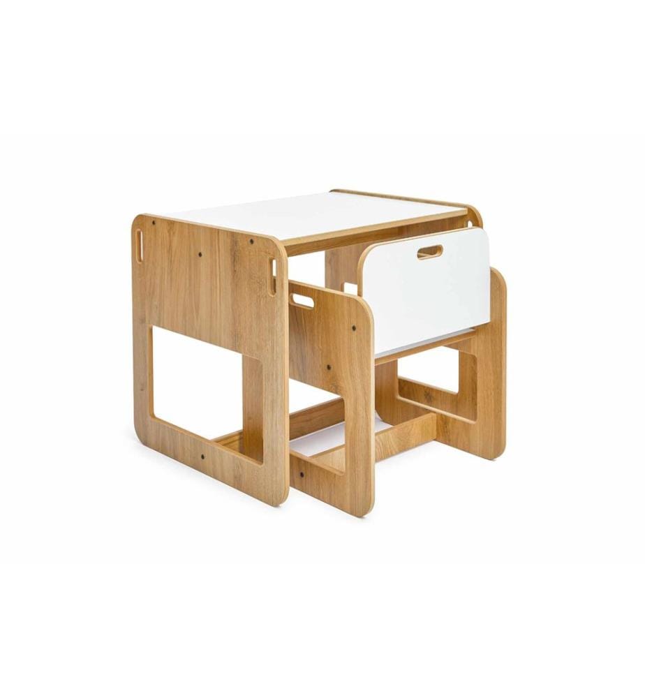 Kindertischset, 100 % MDF, Weiss, Natur