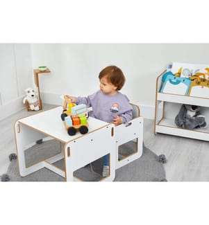Kindertischset, 100 % MDF, Weiss