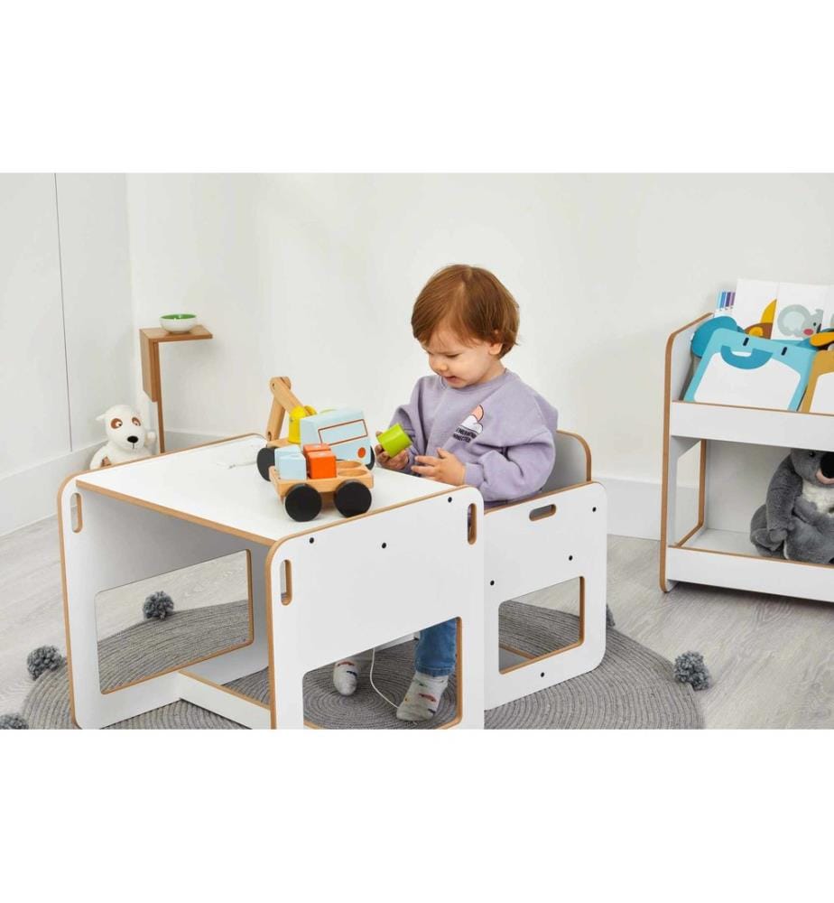Kindertischset, 100 % MDF, Weiss
