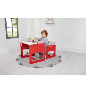 Kindertischset, 100 % MDF, Rot, Weiss