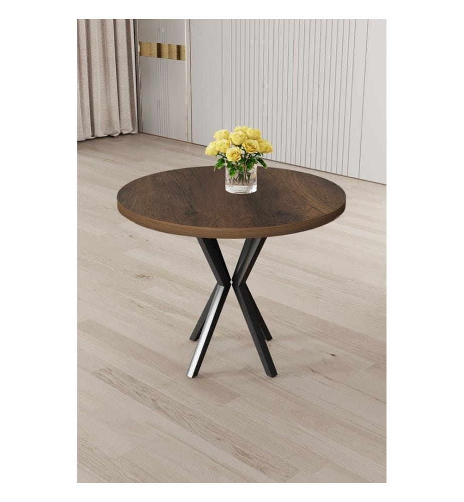 Esstisch, 100 % melaminbeschichtete Spanplatte, Barock, Schwarz