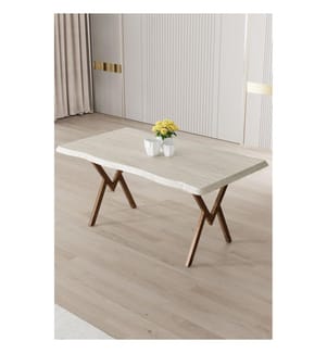 Esstisch, 100 % MDF, Travertin, Braun