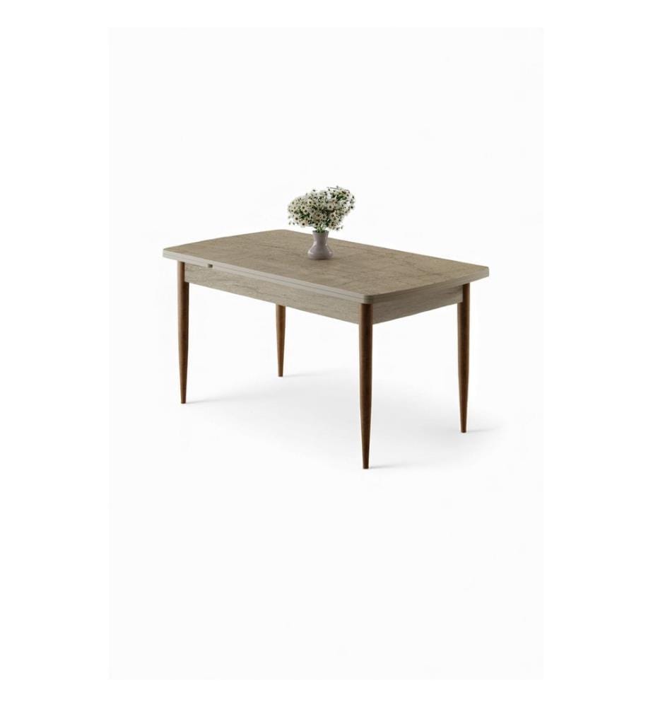 Esstisch, 100 % MDF, Travertin, Braun