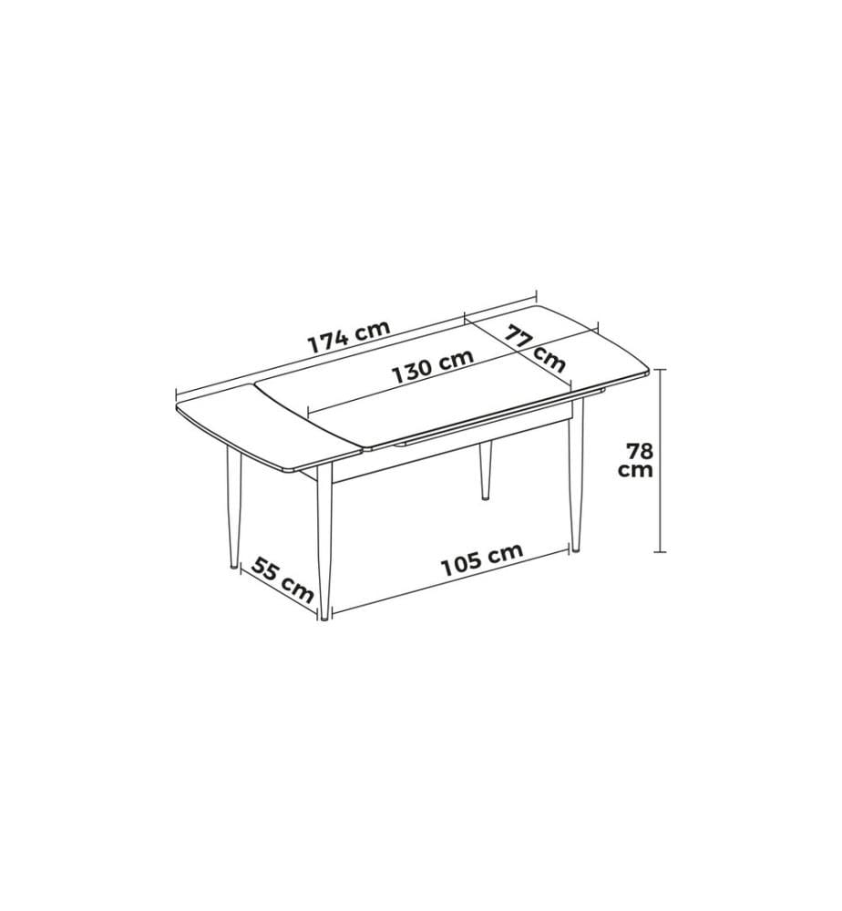 Esstisch, 100 % MDF, Travertin, Braun