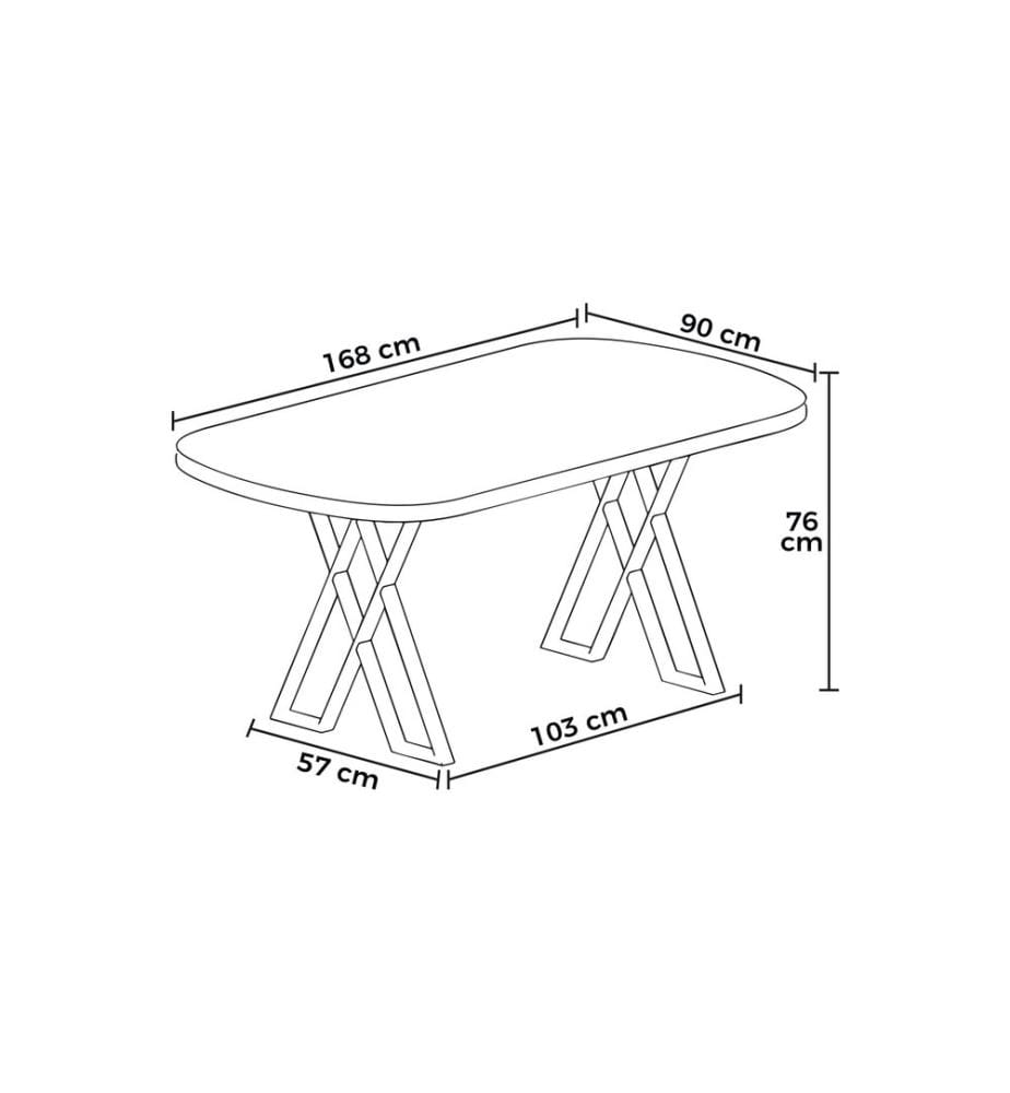 Table de salle à manger, 100 % MDF, blanche