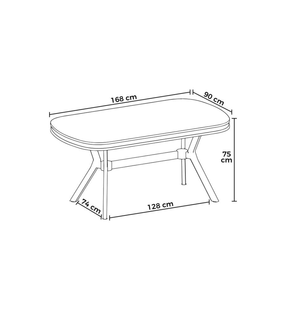 Esstisch, 100 % MDF, weisser Marmor, Chrom