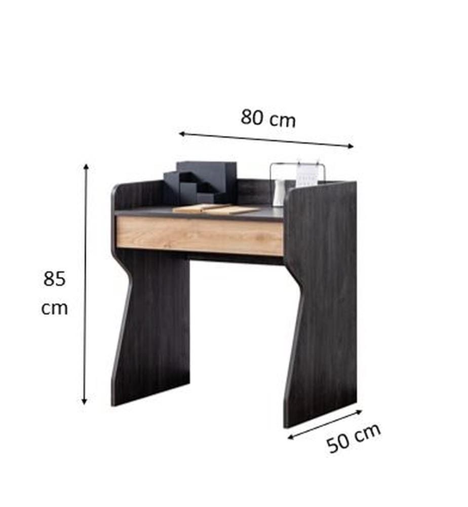 Schreibtisch, 100 % melaminbeschichtete Spanplatte, Anthrazit, Braun