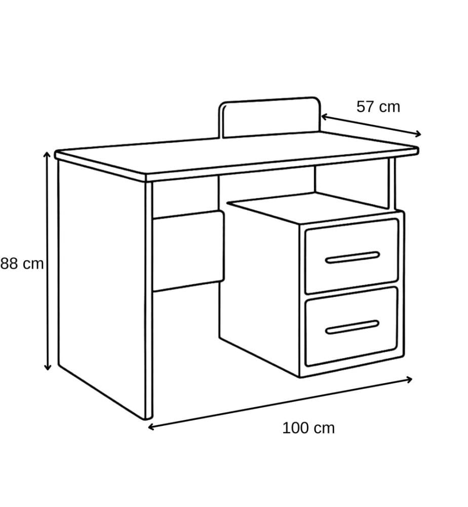 Schreibtisch, 100 % melaminbeschichtete Spanplatte, Weiss, Braun