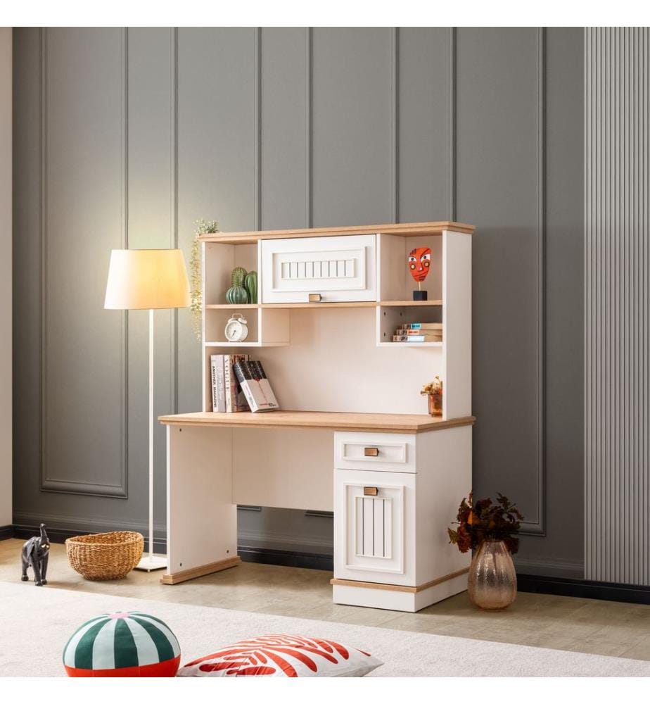 Bureau d'étude, panneau de particules 100 % mélaminé, crème clair