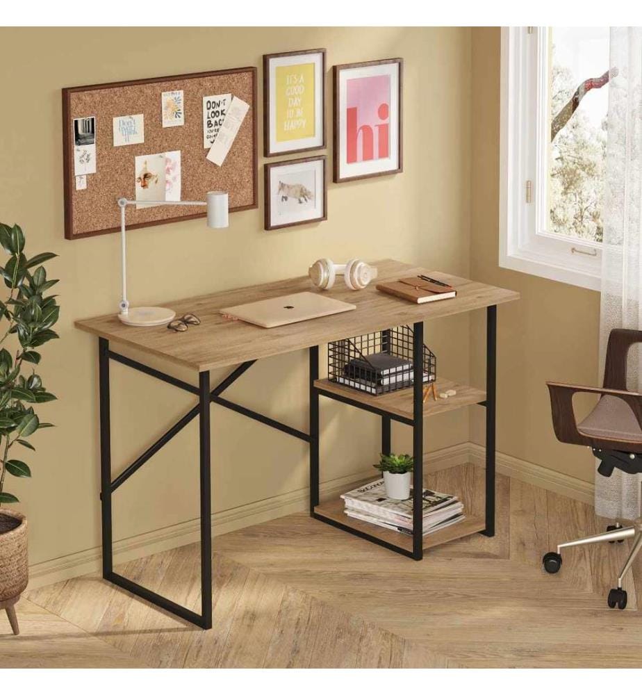 Schreibtisch, 100 % melaminbeschichtete Spanplatte, Natur