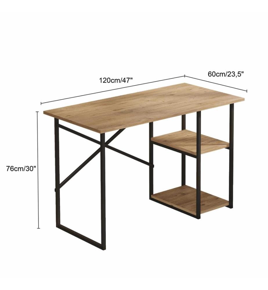 Schreibtisch, 100 % melaminbeschichtete Spanplatte, Natur