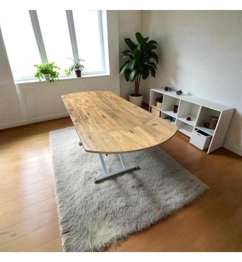 Ausziehbarer Esstisch, 100 % MDF, Kiefer, Weiss