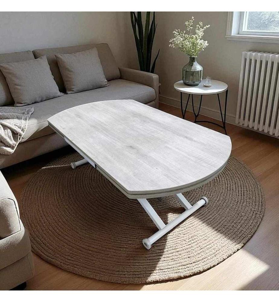 Ausziehbarer Esstisch, 100 % MDF, Lissabon, Weiss