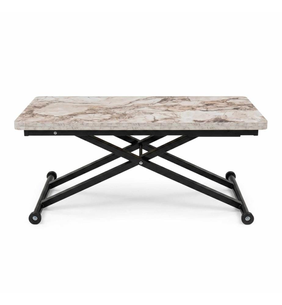 Couchtisch, 100 % MDF, weisser Marmor, schwarz