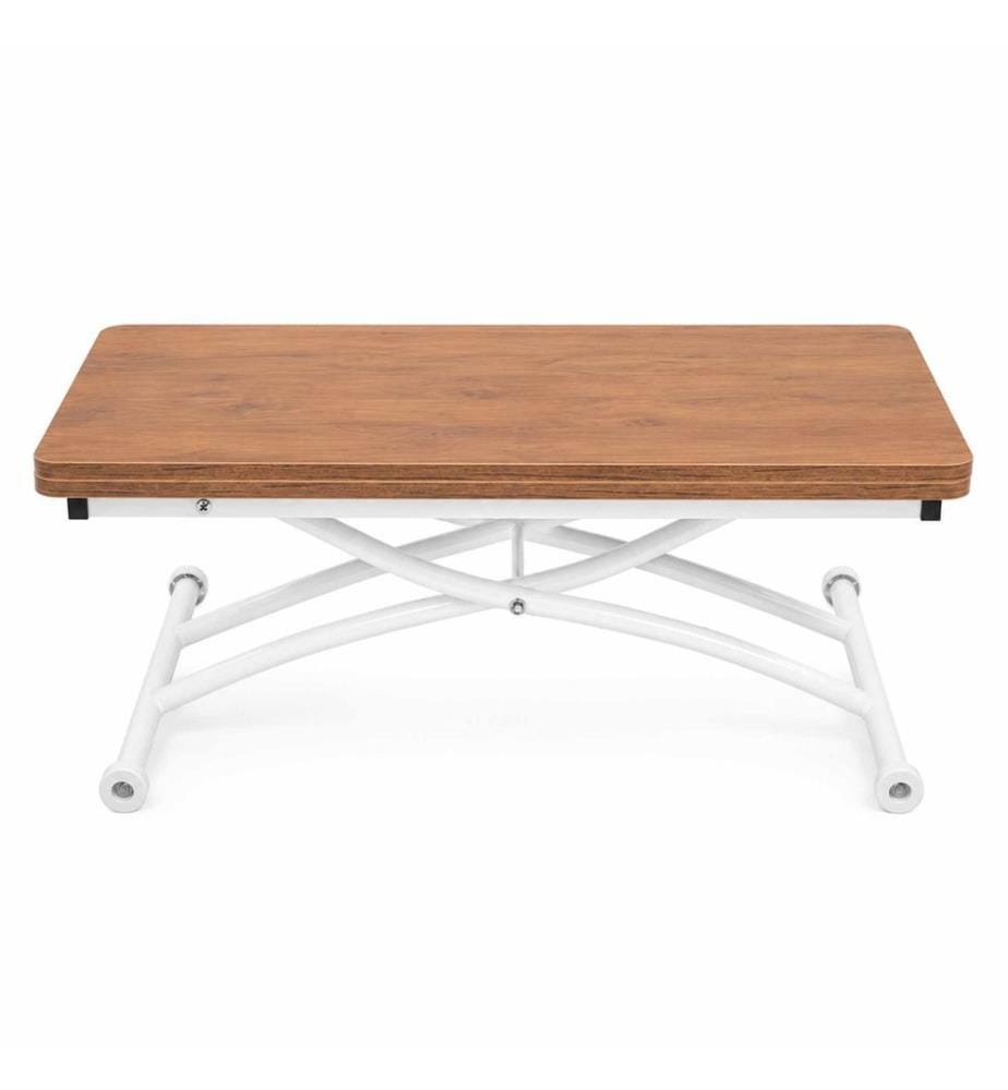 Table basse, 100 % MDF, noyer, blanc
