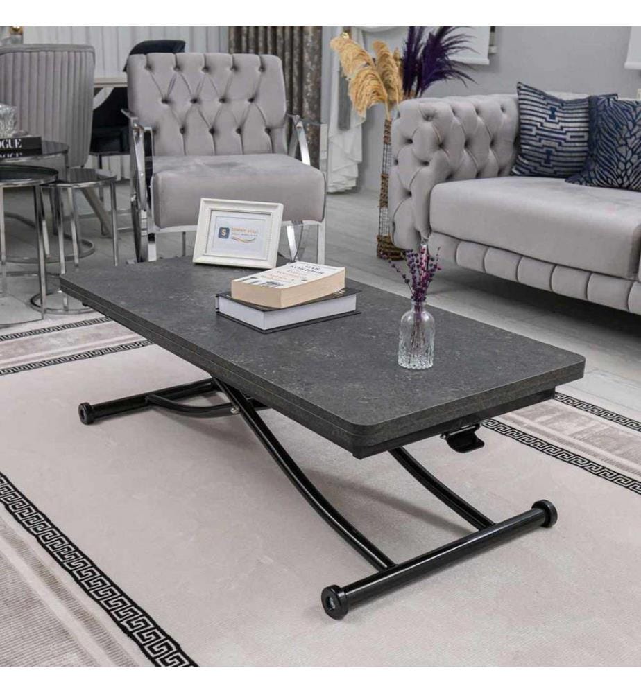 Table basse, 100 % MDF, anthracite, noir
