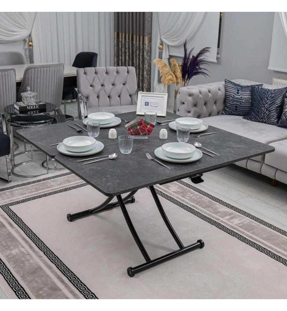 Table basse, 100 % MDF, anthracite, noir