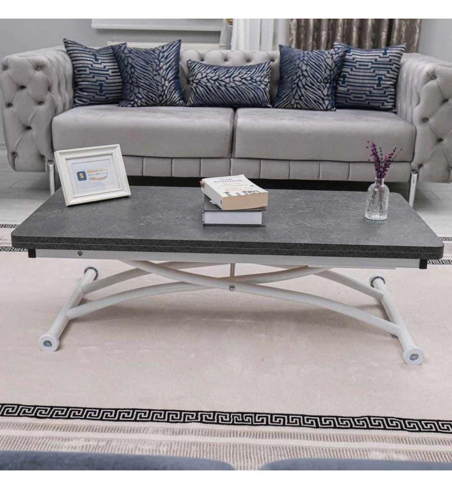 Table basse, 100 % MDF, noir et blanc