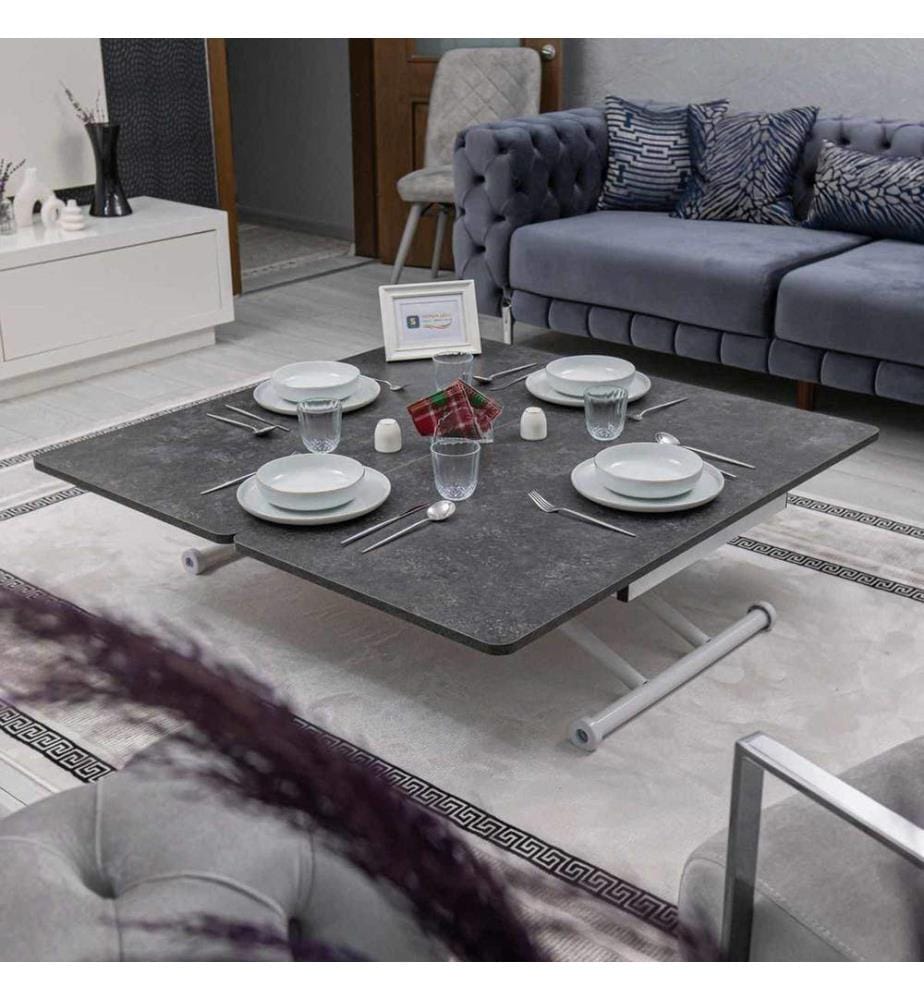 Table basse, 100 % MDF, noir et blanc