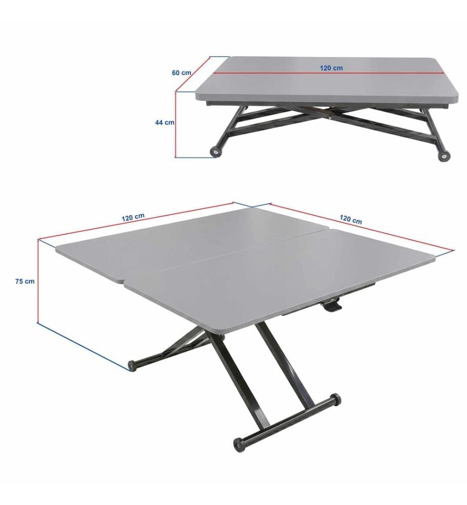 Table basse, 100 % MDF, noyer foncé, chromée