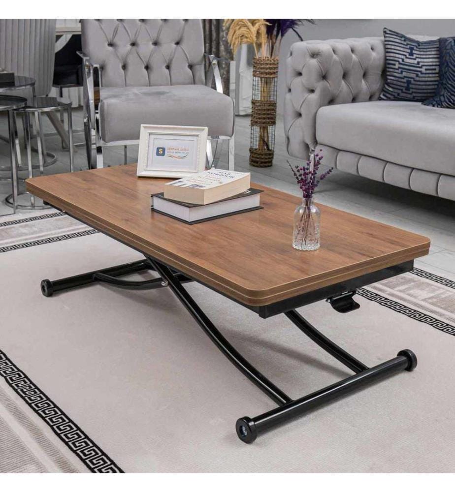 Couchtisch, 100 % MDF, Walnuss, Schwarz